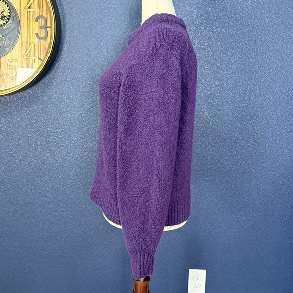 Banana Republic Factory Purple Boucle Pullover Crewneck Sweater | Large - Picture 2 of 6